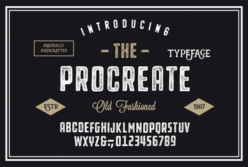 Original Handmade Textured Font. Retro Typeface. Vector Illustration.