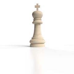 rei claro branca Peça de Jogo de Xadrez 3d Render isolado fundo branco