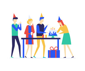 Birthday, anniversary celebration flat design style vector illustration