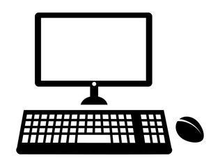 Computer monitor and keyboard icon