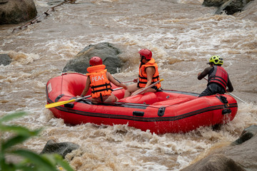 rafting on the river