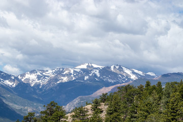 view of the snow top Mountains 
