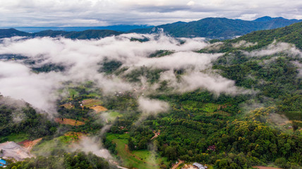 landscape with mountains and clouds