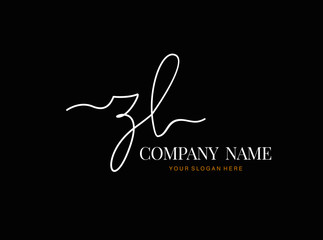 Z L ZL Initial handwriting logo design with circle. Beautyful design handwritten logo for fashion, team, wedding, luxury logo.