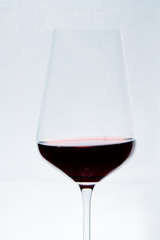 glass of red wine isolated on white background