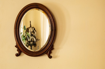 old vintage mirror on the wall