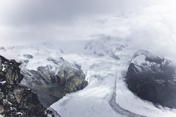 Fototapeta na wymiar Gorner Glacier in Swiss Alps
