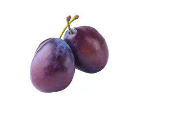 Hungarian plum variety on a white background