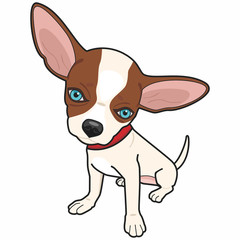 Chihuahua Dog Caricature - Colorful Illustration