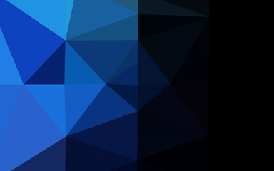 Dark BLUE vector low poly layout. Shining illustration, which consist of triangles. Brand new design for your business.