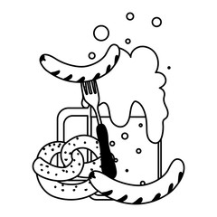 beer festival oktoberfest with set of icons