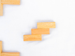 lucky seven wooden block on white background