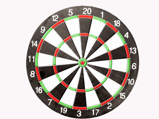 Dart Board Isolated on White background, Setting challenging business goals And ready to achieve the goal concept