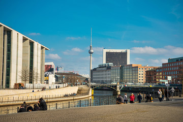 BERLIN, GERMANY- March 11, 2018 : Tv tower or Fersehturm. BERLIN, Germany.