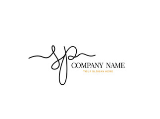 S P SP Initial handwriting logo design with circle. Beautyful design handwritten logo for fashion, team, wedding, luxury logo.