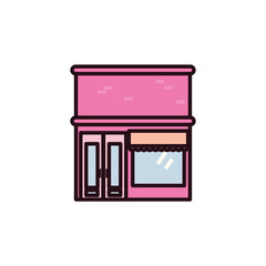facade of the Bakery shop in white background