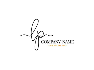 L P LP Initial handwriting logo design with circle. Beautyful design handwritten logo for fashion, team, wedding, luxury logo.