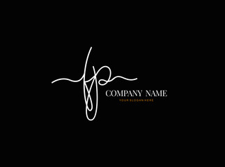 F P FP Initial handwriting logo design with circle. Beautyful design handwritten logo for fashion, team, wedding, luxury logo.