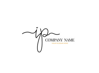I P IP Initial handwriting logo design with circle. Beautyful design handwritten logo for fashion, team, wedding, luxury logo.