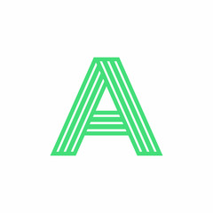 Vector Green lines Logo Letter Design A
