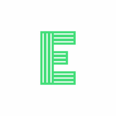 Vector Green lines Logo Letter Design E