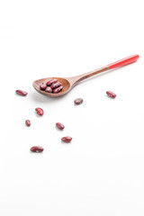 Red kidney beans on a white background