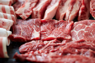 BBQ raw meat on plate