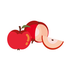 apple half autumn fruit seasonal isolated icon