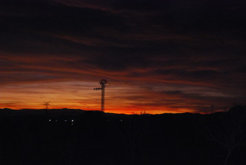 Evening Fiery Sunset in Valencia