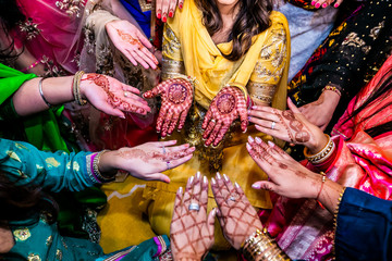 Indian bride's wedding henna mehendi mendi close up hands