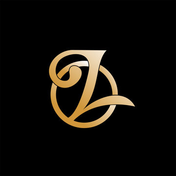  Gold Script Letter L .