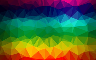Obraz premium Dark Multicolor, Rainbow vector low poly texture. Triangular geometric sample with gradient. Template for a cell phone background.