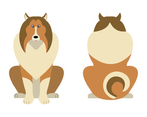 Vector illustration of funny cartoon dogs breeds set. Border Colie.