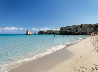 Torre dell'Orso beach with Two Sisters stacks