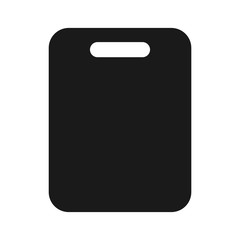Cutting board icon on white background. Black rectangle kitchen board symbol. Wooden Chopping board silhouette. Empty wood plank. Kitchen equipment, utensils, kitchenware. Cooking concept.Vector,flat 