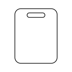 Cutting board outline icon on white background. Rectangular kitchen board line icon. Rectangle chopping board symbol. Empty wood plank. Kitchen equipment, utensils, kitchenware, cooking. Vector, flat.