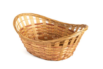 Fototapeta premium wicker fruit baskets isolated on white background