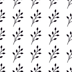 Vector seamless pattern with branches. Elegant trendy decoration
