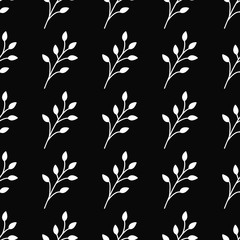 Vector seamless pattern with branches. Elegant trendy decoration