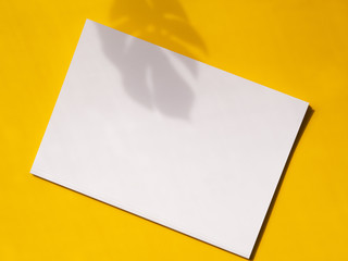 Top view mock-up magazine with colourful background