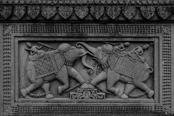 Ancient Indian temple illustrations and carvings