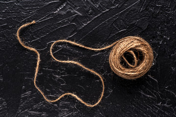 Natural thread on a black background