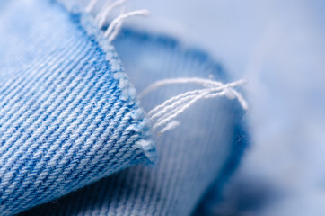 Blue jeans fabric textile material texture macro blur background