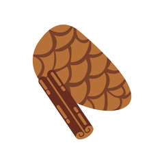 autumn fruit dry with cinnamon seasonal isolated icon