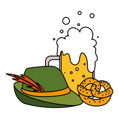 beer festival oktoberfest with set of icons