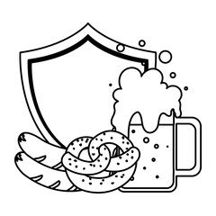 beer festival oktoberfest with set of icons