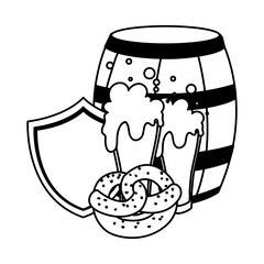 beer festival oktoberfest with set of icons