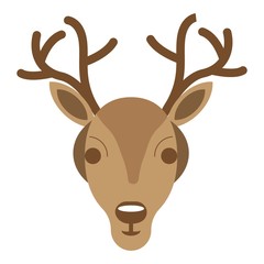 Deer head.Reindeer head isolated on white background, vector illustration.Christmas Design