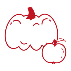 fresh autumn fruits seasonal icons