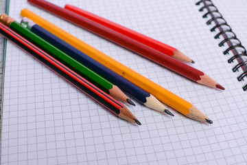Fototapeta premium Colorful pencils on white sheet of paper